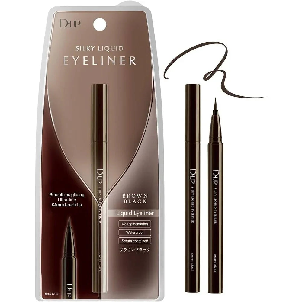 D-UP - Silky Liquid Eyeliner Smooth Waterproof Brown Black - Eyeliner - JJ Cosmetics