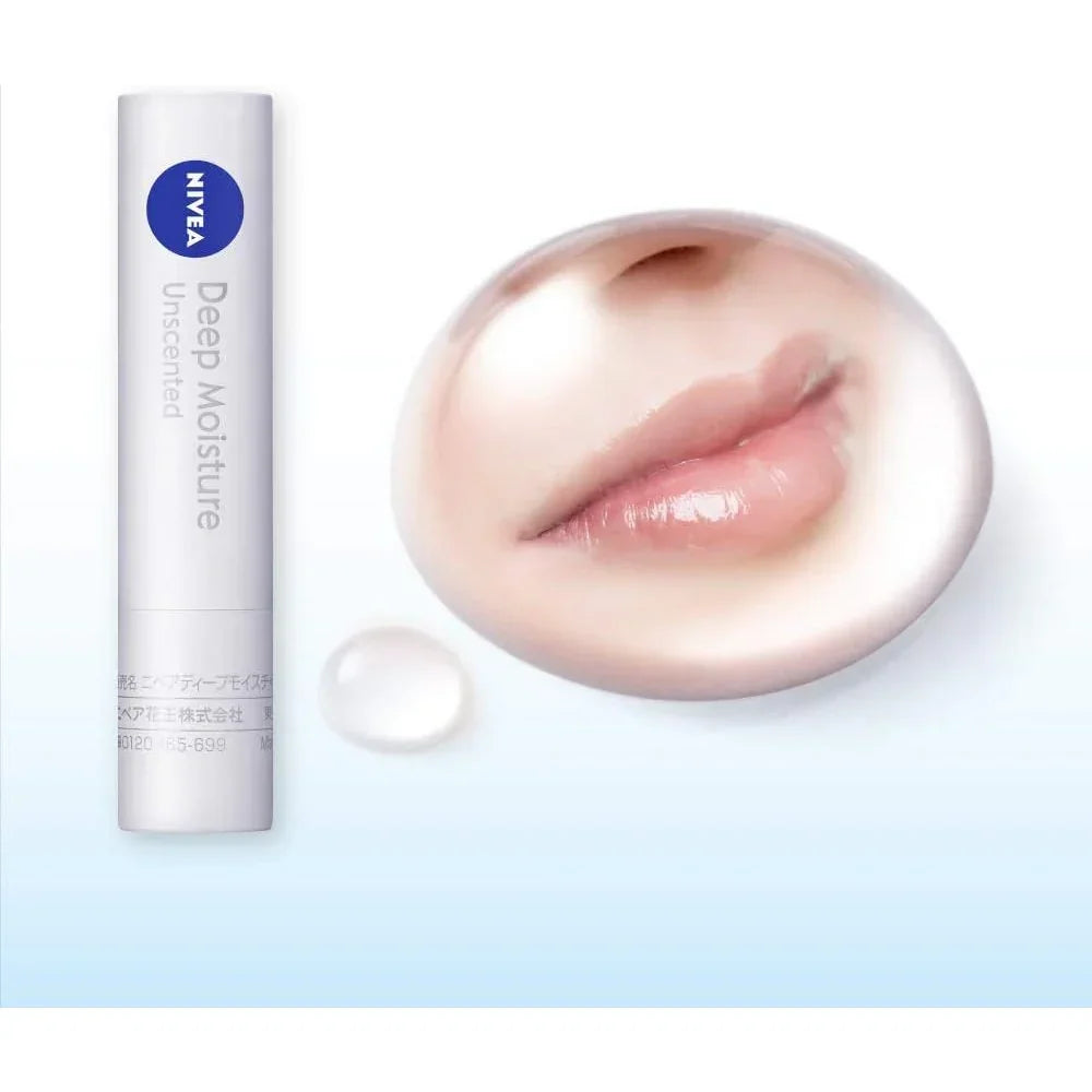 Nivea - Deep Moisture Unscented Lip Balm Cream for Chapped Lips - 2.2g - JJ Cosmetics