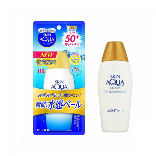 Rohto Mentholatum - Skin Aqua UV Super Moisture Gel Hydrating Sunscreen SPF50+/PA++++ - 110g - JJ Cosmetics